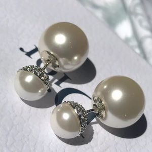 Christian Dior tribales pearl doublesided earrings